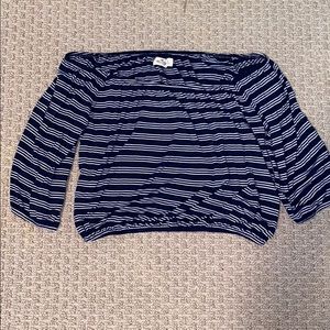 Hollister Off-The-Shoulder Blue Striped Top